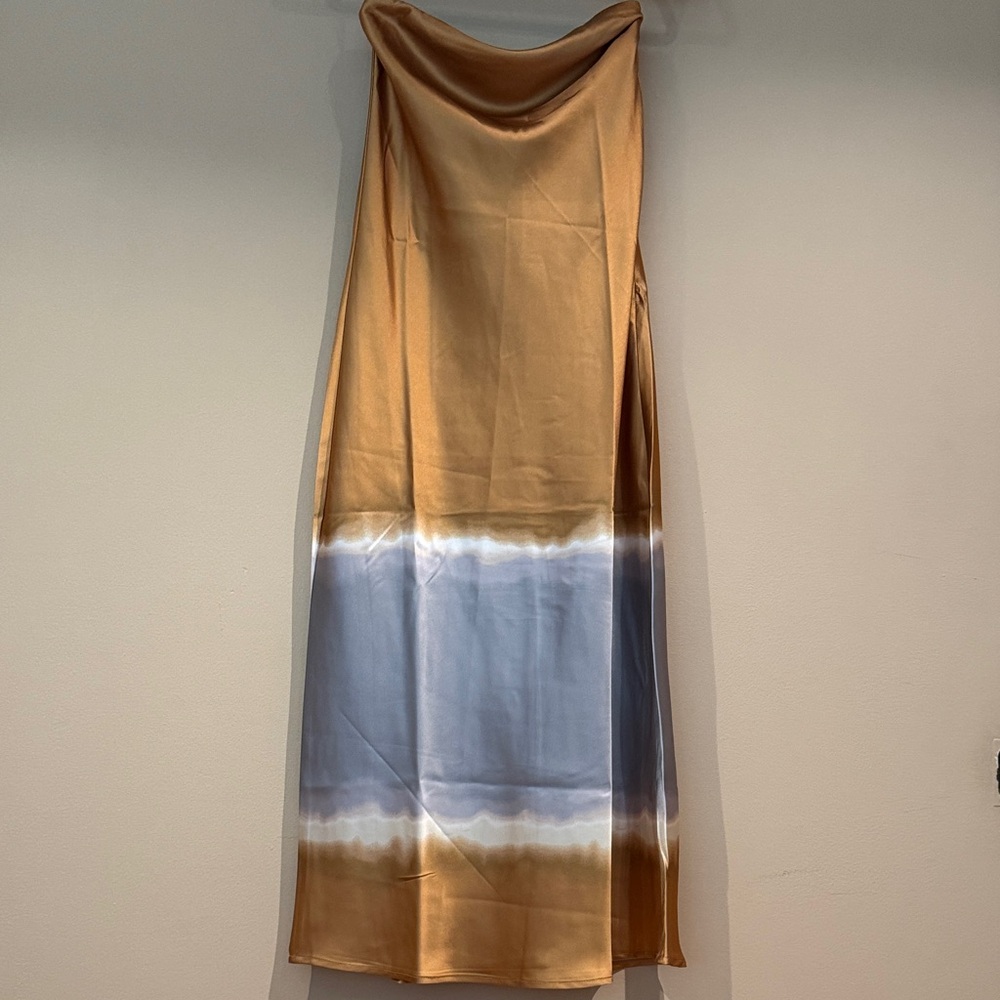 Elegant Gold/Mustard and Grey Gradient Dress